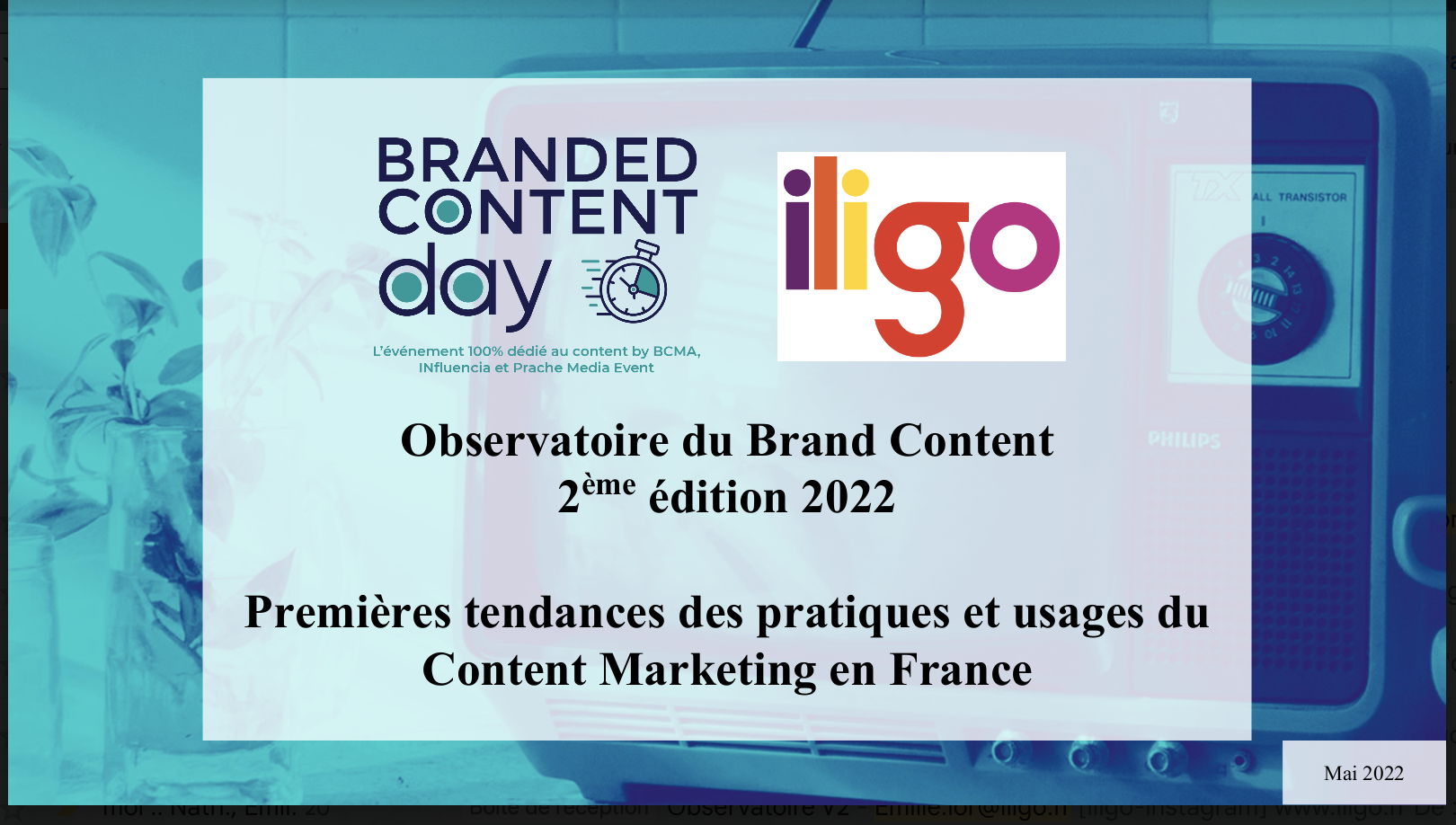 Observatoire des tendances content France  2022 BCMA X ILIGO 